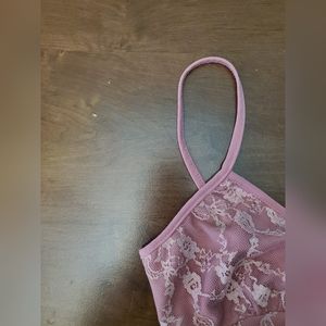 Vintage pink lace tank top